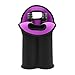 Hipiwe Wine Carrier Tote Bag Two Bottle Insulated Neoprene Wine/Water Bottle Holder for Travel with Secure Carry Handle(2PCS Black)