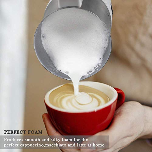 Huogary Milk Frother Electric, Stainless Steel Milk Steamer and Frother with Hot or Cold Milk Foam, Automatic Milk Warmer (N9-NEW VERSION)