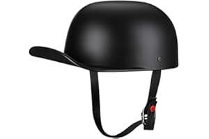 Woljay Vintage Open Face Motorcycle Helmet Retro Baseball Cap Half Helmets Women Men for Scooter Moped Cap Street Cruiser Jet - DOT Certified