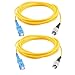 uxcell 2 Pcs Simplex Single Mode FC to SC Optical Fiber Patch Cable Yellow 3 Meters