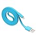 [Apple MFi Certified] Yellowknife 3.3ft/1m Flat Noodle Lightning to usb Cable for iPhone 7 /7 Plus /6 / 6s / 6 plus / 6s plus / SE / 5s , iPad / Mini / Air, iPod touch /nano ( Tangle Free ,Blue)