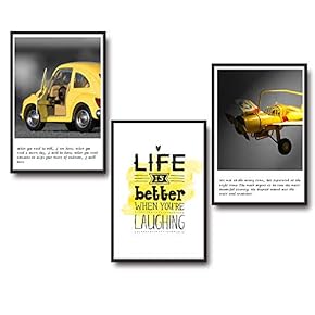 3 Piece Framed Canvas Wall Art for Living Room, Bedroom Buildings Theme Canvas Prints for Home Decoration Ready to Hang - 16"x24"x3 Panels