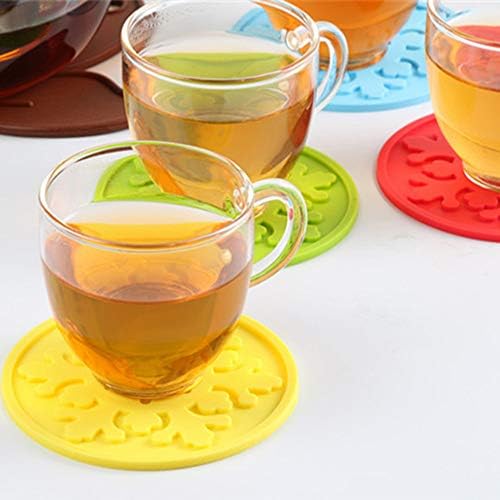 MA87 Cup Mat Fashion Silicone Heat Insulation Coffee Tea Leaves Cup Mug Mat Pad Coaster Blue (Yellow)