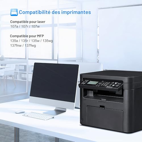 LxTek 106A Compatible Toner Cartridge Replacement for HP 106A W1106A for Laser 107a 107r 107w MFP 135a 135r 135w 135wg 137fnw 137fwg (Black, 1-Pack)