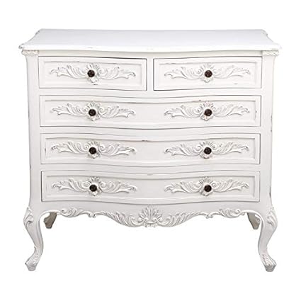 Lucie Chest Of Drawers With Mahogany Wood In Distress Finish By