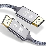 DisplayPort Cable,Capshi 4K DP Cable Nylon Braided -(4K@60Hz, 1440p@144Hz) Display Port Cable Ultra High Speed DisplayPort to DisplayPort Cable 6.6ft for Laptop PC TV etc- Gaming Monitor Cable (Grey)