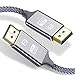 DisplayPort Cable,Capshi 4K DP Cable Nylon Braided -(4K@60Hz, 1440p@144Hz) Display Port Cable Ultra High Speed DisplayPort to DisplayPort Cable 6.6ft for Laptop PC TV etc- Gaming Monitor Cable (Grey) primary