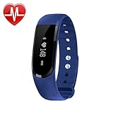 FIT-FIRE Smart Wireless Fitness Tracker with Heart Rate Monitor Activity Tracker Watch (Blue)