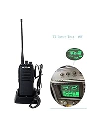 Retevis RT1 Radio de 2 vías VHF de alta potencia 3000mAh 16CH Escáner VOX 1750Hz Tono Walkie Talkies Transceptor de mano Radio aficionado con audífono con auricular (Negro)
