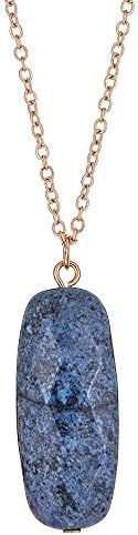 [Handmade Rectangular Natural Stone Necklace] Sodalite (1/6)