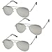 zeroUV Classic Metal Frame Spring Hinges Color Mirror Lens Aviator Sunglasses 56mm (3-Pack | Silver)