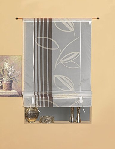 Startex 2069 90x135 Bändchen-/ Raffrollo weichfließendes Voilegewebe Beige 90 cm x 135 cm