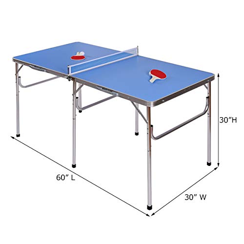 Foldable Ping Pong Table - 100% Preassembled, Portable With Net, Paddles & Balls