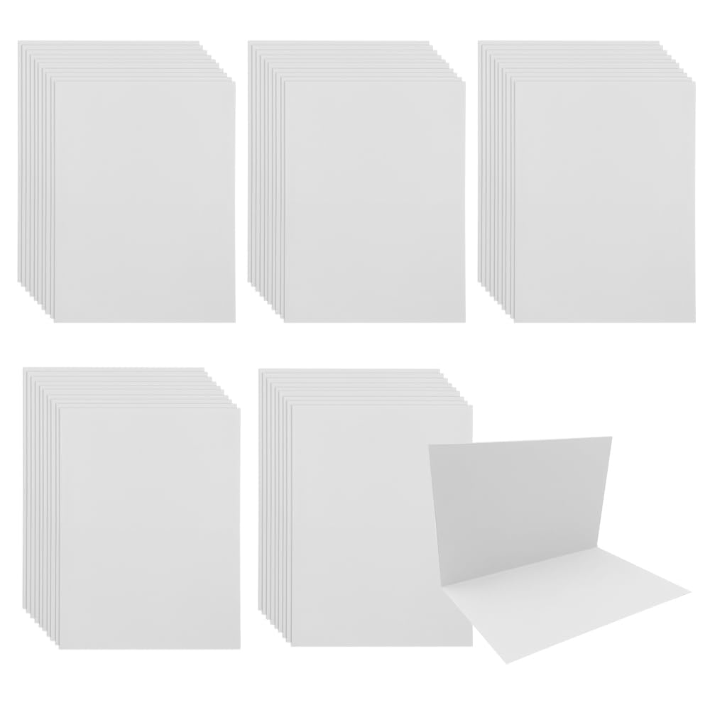 WYAN 50 Pieces Blank Paper Cards,Paper Message Cards,Business Cards, for DIY Gift Tag, School,Office, Clips, Flower, Halloween Christmas Day(Beige)