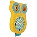 Lily's Home Pendulum Owl Clock with Revolving Eyes and Swinging Tail, Wonderful and Colorful Addition to Owl Themed Bedroom Décor, Yellow (13