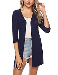 iClosam Women Casual 3 4 Sleeve Knit Open Front Cardigan Sweater