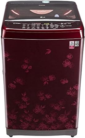 LG 7 kg Fully-Automatic Top Loading Washing Machine (T8077NEDLX, Dark Red)