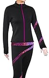 Figure Skating Polar Fleece Spiral Jacket - Hologram Foil Fuchsia