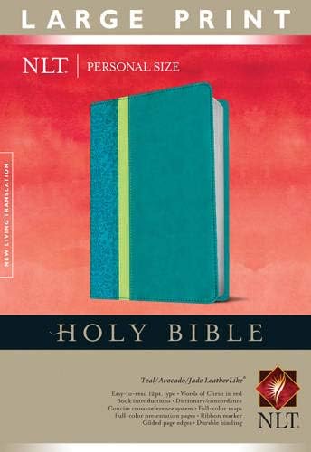 NLT Personal Size Large Print Edition, Tutone Teal/Avocada
