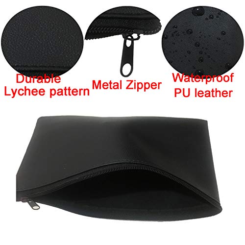 Zippered Security Money Bag Bank Deposit Bags Leatherette Cash Bag,Utility Coin Bag for Business, Household, School or Personal Use,3 Pack - Thumbnail 3