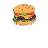 Last Valentine Hamburger Enamel Pin Nickel Plated Color Orange Lapel Pin