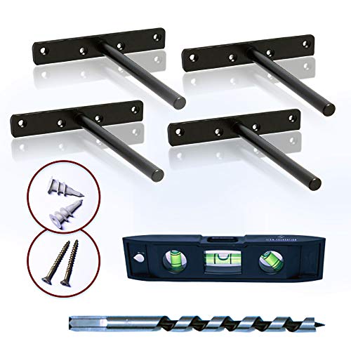 Floating Shelf Brackets Drill Bit Included (4pcs) Firm Foundation