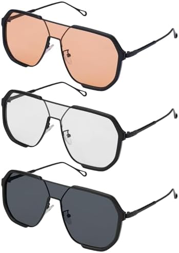Square Sunglasses Vintage Oversized Pilot Shades 70s 80s 90s Retro Unisex Amazon.com: IKUVNA 4 Pieces Retro Square Aviator Sunglasses  main image 3