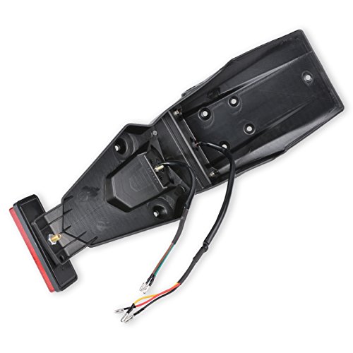 KATUR 12V LED Motorcycle Fender Rear Tail Stop Light Reflector Universal for MX Motocross Sport Pit Dirt Bike (White Shell)