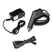 Accessory Bundle for Garmin Nuvi 1450LMT, 1450 1450T 1350T 1350LMT 1370T 1370LMT 1390T 1390LMT - Car Charger + Home/Travel/AC Charger + USB Data Cable