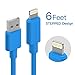 Apple Cord, Cambond Certified 8 Pin Cable Lightning Data Sync Stepped Apple Cable for iPhone 7 / 7 Plus / 6 6 Plus 6s 6s Plus, iPad Air, iPad mini, iPad, iPod ( Blue 6ft )