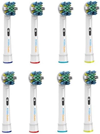 Compatible Generic Oral B Braun Electric Floss Action Toothbrush Head Replacement Brush Heads by ToothQuake, 8 Count