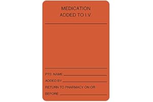 UAL United Ad Label Medication Added Labels Medication Added, 2" x 3", Permanent Paper Label, Fluorescent Red, One Roll of 320 Labels