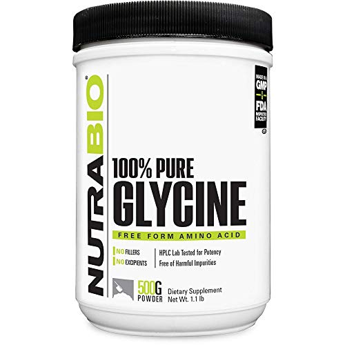NutraBio 100% Pure Glycine Powder - 500 Grams