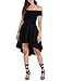 Farktop Women's Large Swallowtail Dress of Maxi Off Shoulder Short Skirt Black Medium