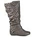 Brinley Co Women's Cammie WC Slouch Boot, Grey Wide, 9 M US