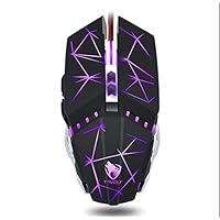 ZHM Gaming Mouse Wired, USB Ergonomic Computer Mice Mechanical Electric Competition Metal Cable Game Mouse,Starblack
