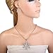 EVER FAITH Silver-Tone Snowflake Necklace Earrings Set Austrian Crystal Clear Bridal