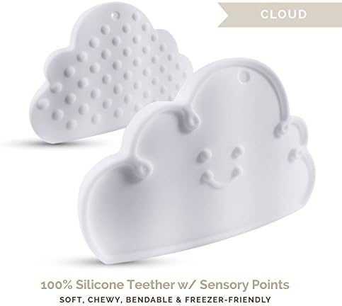 Lil' Teethers Baby Teething Toys. Bendable & Freezer friendly. Highly Recommended by Moms. 100% Silicone (similar to nipples & pacifiers), BPA & Phthalates Free, FDA Compliant. Cloud