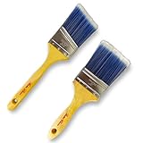Bates Paint Brushes- 2 Pcs (3-Inch, Angle 2.5-Inch) Treated Wood Handle, Paint Brushes For Wall, Trim Paint Brush, Angle Sash Paint Brush, Premium Paintbrush, House Paint Brushes, Stain Brush