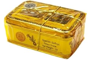 The Gathering of Saffron Brand Saffron 1 Ounce Tin - Pure Spanish Saffron Threads for Paella & More - Imported by Spicy World