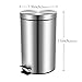 malmo Round Step Trash Cans with Lids, Brushed Finished Stainless Steel Waste Bins (5L)