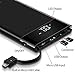 10000mAh Power Bank, Ultra Slim Portable Charger, External Battery Pack with Built- in Micro Cable, LED Display, Two Converts, USB Ports, LED Flashlight, Compatible with All Cell Phone(Black)