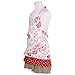 NEOVIVA Children Kitchen Aprons for Girls with Pocket for Matching Mother and Daughter Apron Set, Style Doris, Floral Lollipop Red