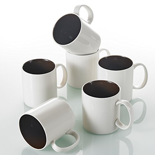 Panbado-Kaffeebecher-6-teilig-Set-aus-Porzellan-450-ml-Kaffeetassen-Braun-Creme