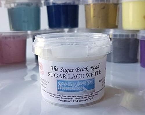 White Cake Lace, Ready Made 120g Extra Flexible Simply add to Lace mat