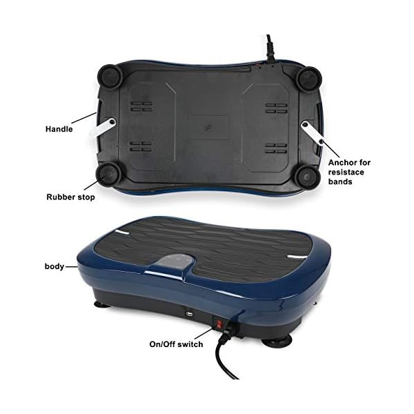 Triclicks-Vibration-Exercise-MachineUltra-Slim-Vibration-Plate-Power-TrainerMotor-Vibration-Plate-180-Levels-Bluetooth-Speaker-Remote-Control-2-Loop-Bands-USB-Music-Player Triclicks Vibration Plate Exercise Machine Vibration Platform Machine for Home Fitness Training, Full Body Workout…