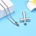 Black Cross Cremation Necklace Hold Loved One's Ashes Memorial Urn Jewelry for Women Men Keepsake Necklace Pendant(Silver Tone)