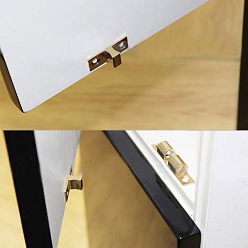 70MM Ball Catch Omitfu Set of 5 Solid Brass Adjustable Double Ball Tension Roller Catch Latch Hardware Fitting for Cabinet Closet Furniture Door with Screws - Thumbnail 6