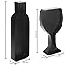 Decorative Black Metal Wall-Mounted Wine Bottle & Glass Design Cork Holders Wall Art
