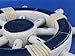 Hampton Nautical  Rustic Dark Blue and White Ship Wheel, 12